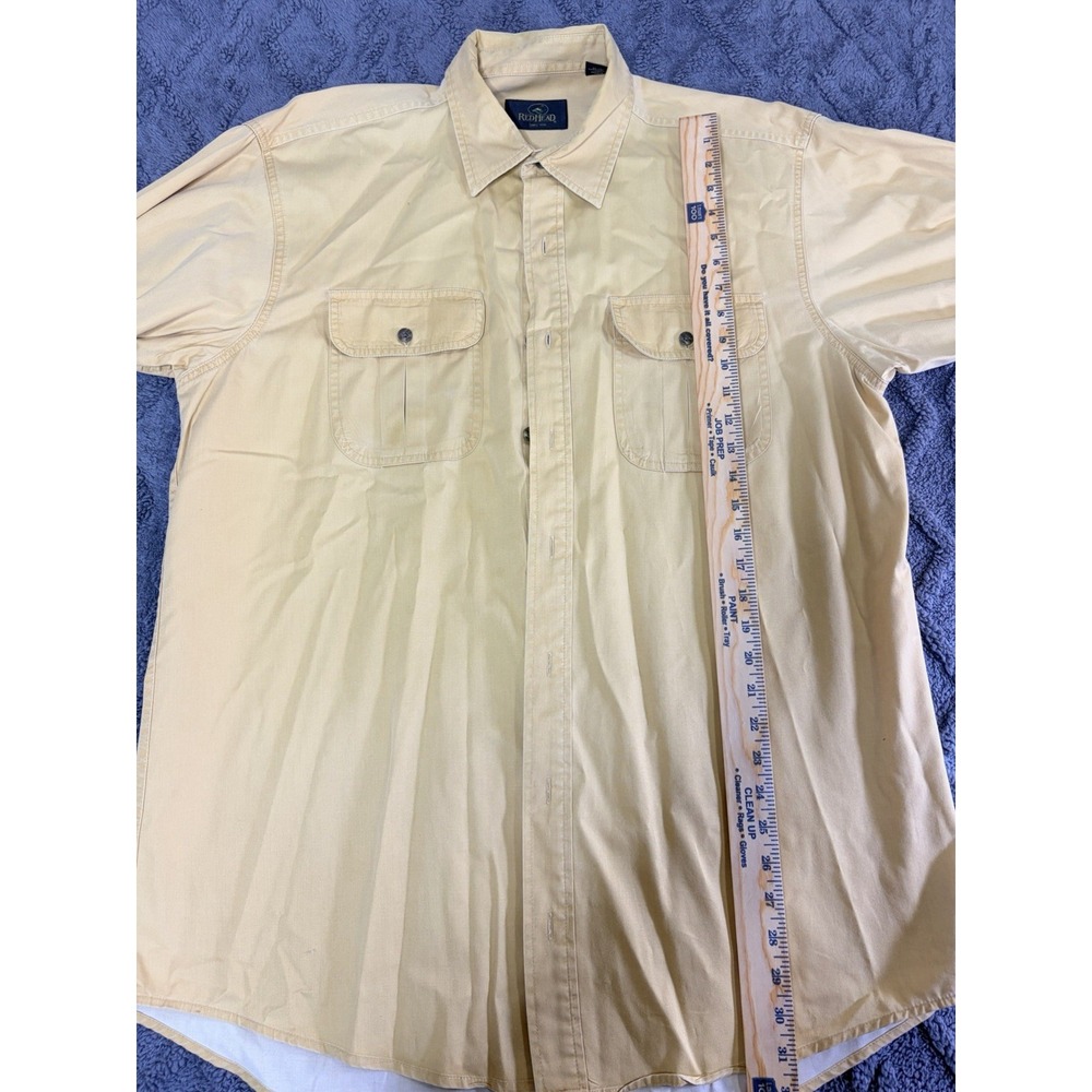 Men's Redhead Size L Cotton Yellow Long Sleeve Button Down Front Pockets - Picture 3 of 4